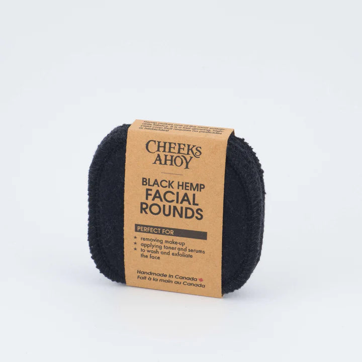 Organic Cotton and Hemp Facial Rounds, Black