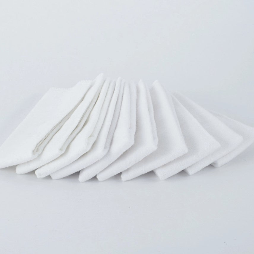 Cloth Wipes, 100% Cotton, 10-pack