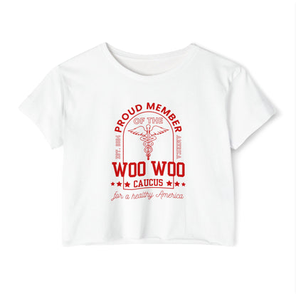 Proud Member of the Woo Woo Caucus - Women's Crop Top, Red
