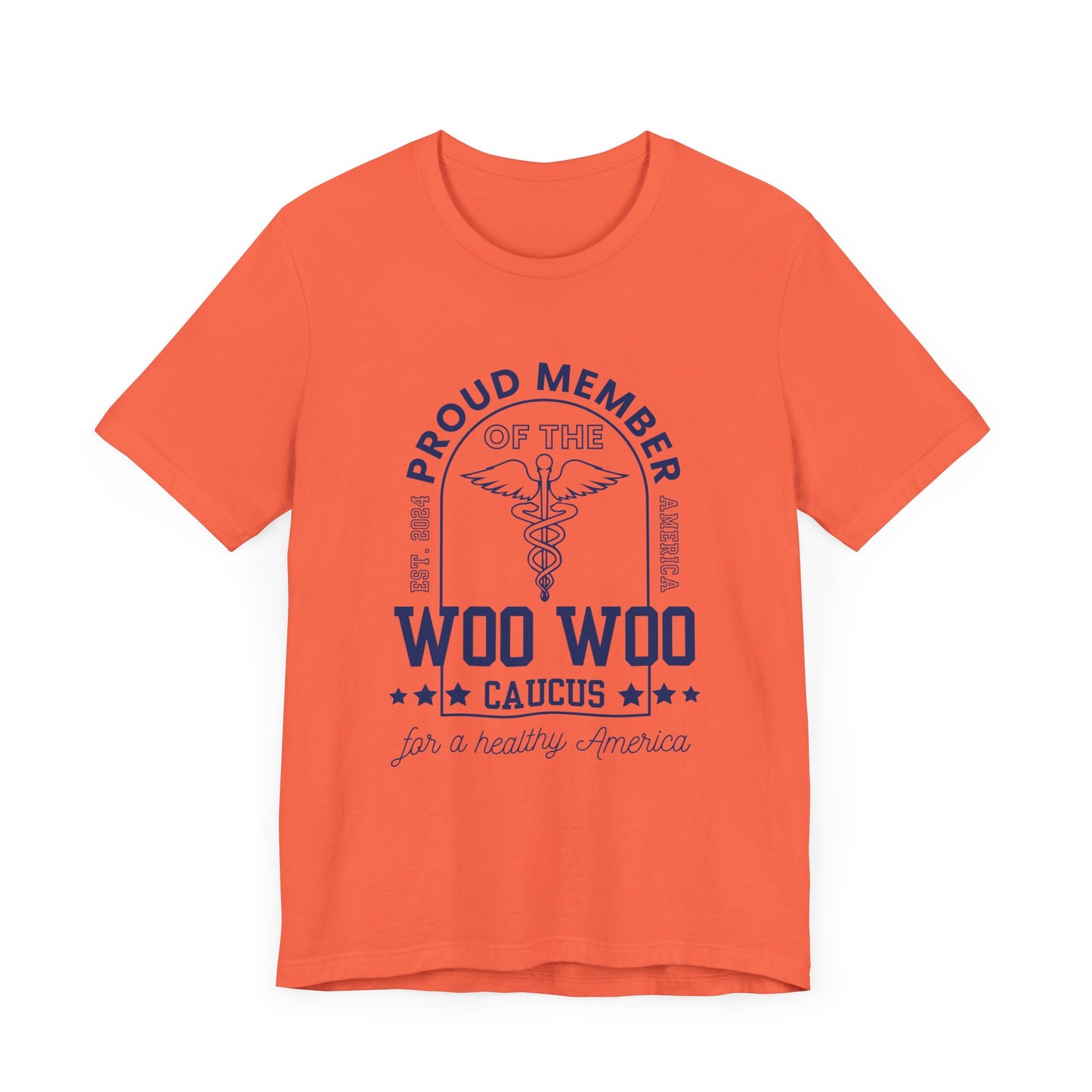 Proud Member of the Woo Woo Caucus - Unisex Jersey Short Sleeve Tee, Navy