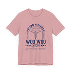 Proud Member of the Woo Woo Caucus - Unisex Jersey Short Sleeve Tee, Navy Ivy & Fields