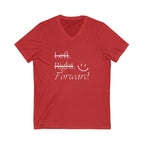 Left, Right, Forward - Unisex Jersey Short Sleeve V-Neck Tee, Various Colors Ivy & Fields