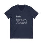 Left, Right, Forward - Unisex Jersey Short Sleeve V-Neck Tee, Various Colors Ivy & Fields