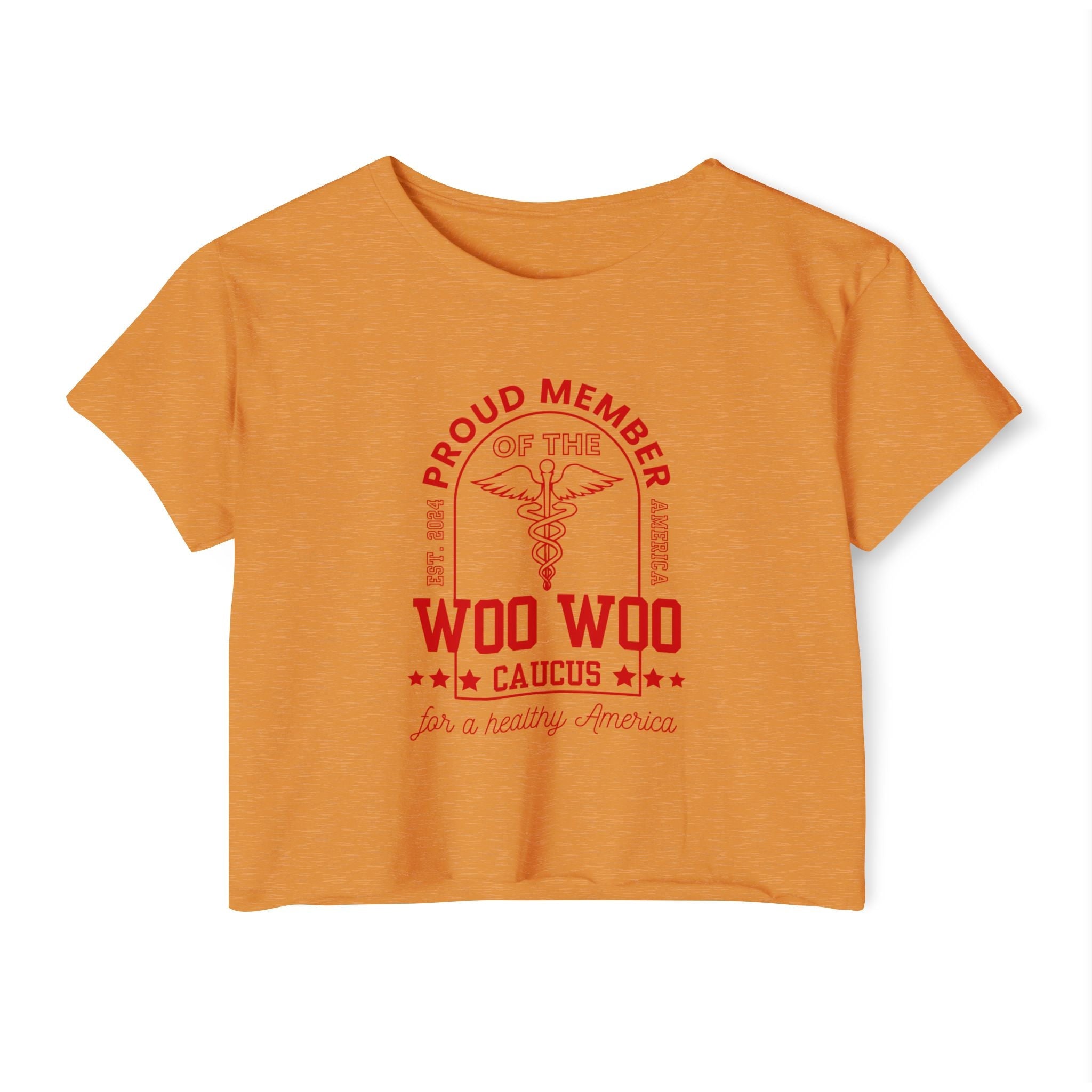 Proud Member of the Woo Woo Caucus - Women's Crop Top, Red Ivy & Fields