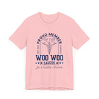 Proud Member of the Woo Woo Caucus - Unisex Jersey Short Sleeve Tee, Navy Ivy & Fields