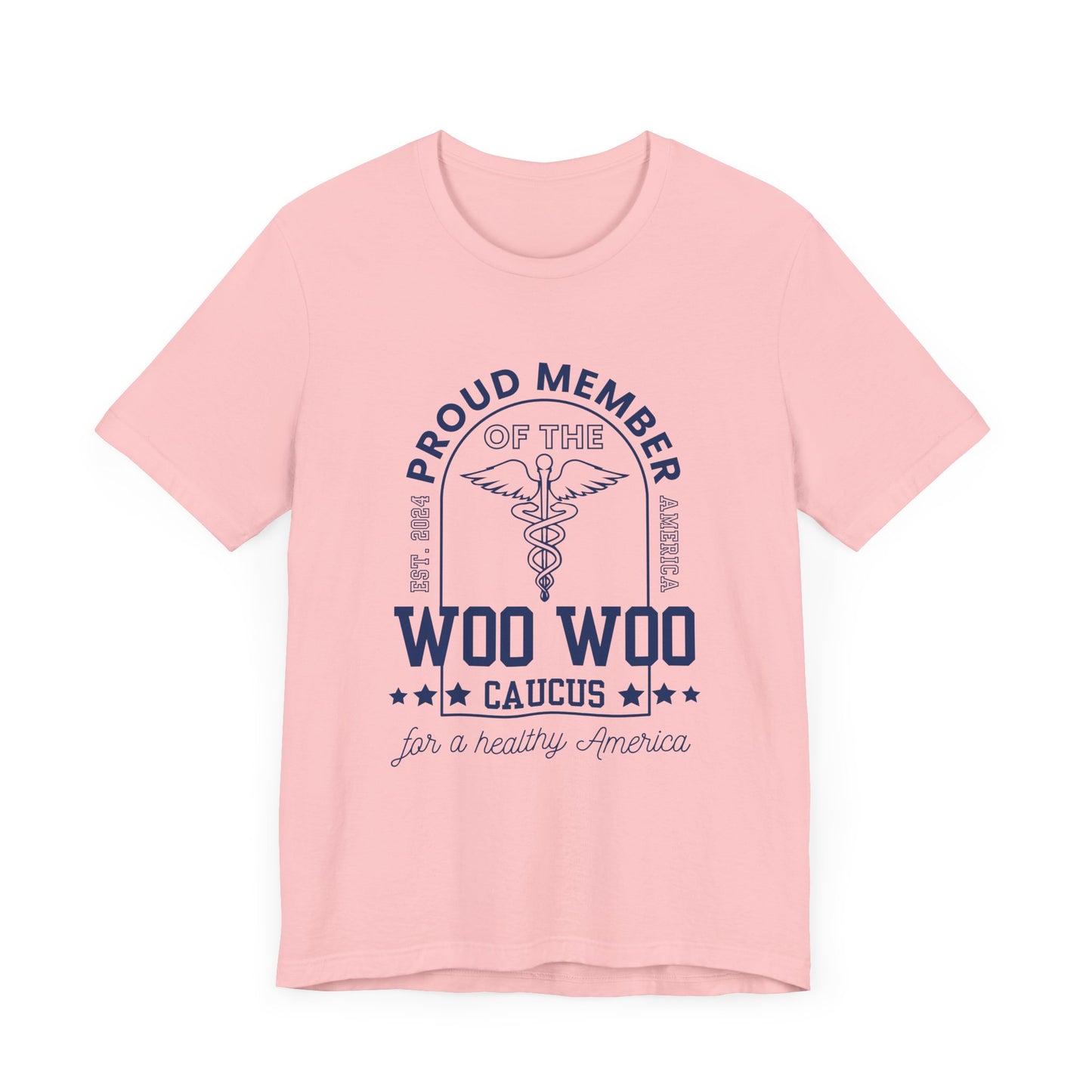 Proud Member of the Woo Woo Caucus - Unisex Jersey Short Sleeve Tee, Navy
