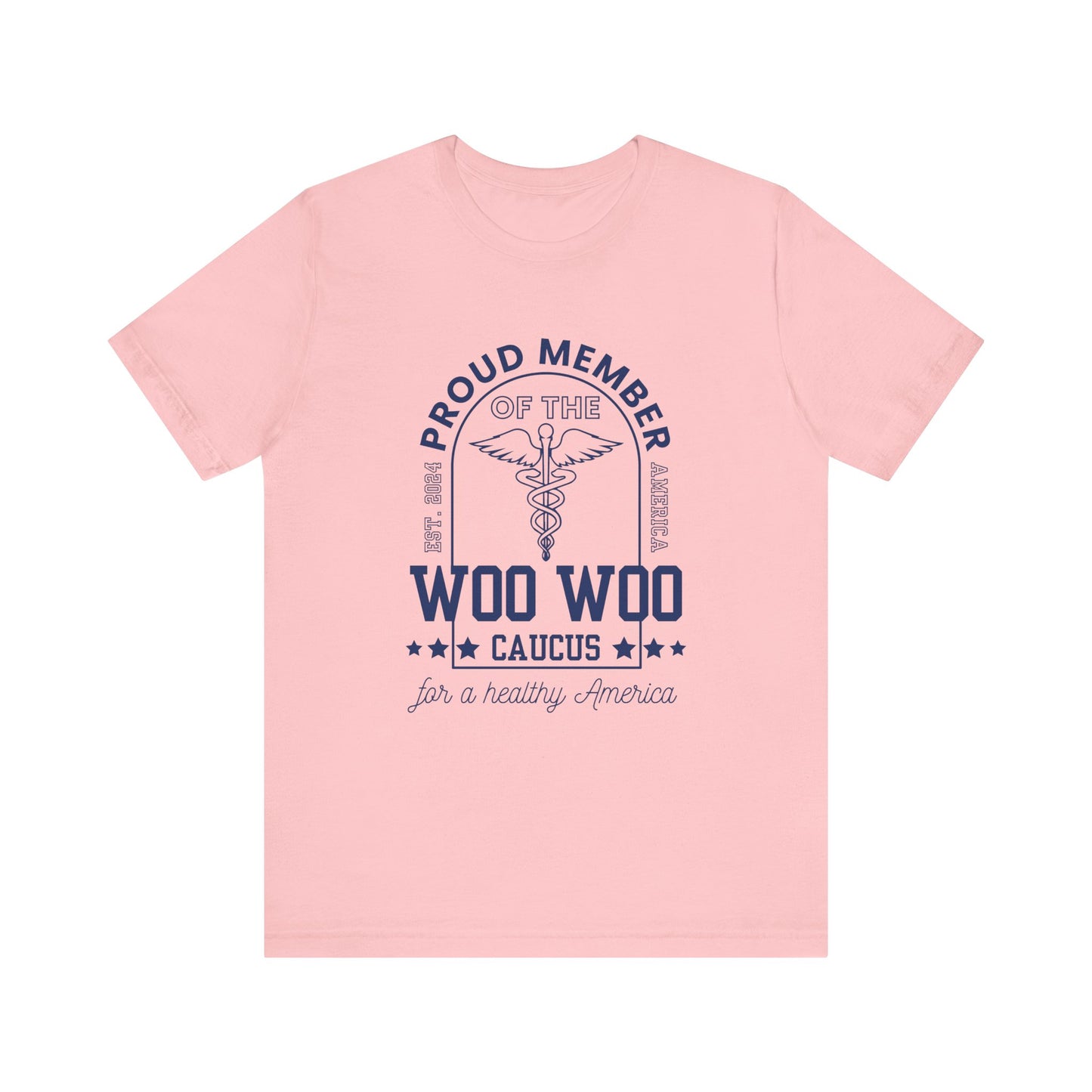 Proud Member of the Woo Woo Caucus - Unisex Jersey Short Sleeve Tee, Navy