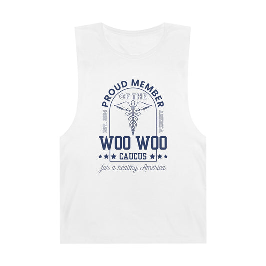 Proud Member of the Woo Woo Caucus - Unisex Muscle Tee, Navy