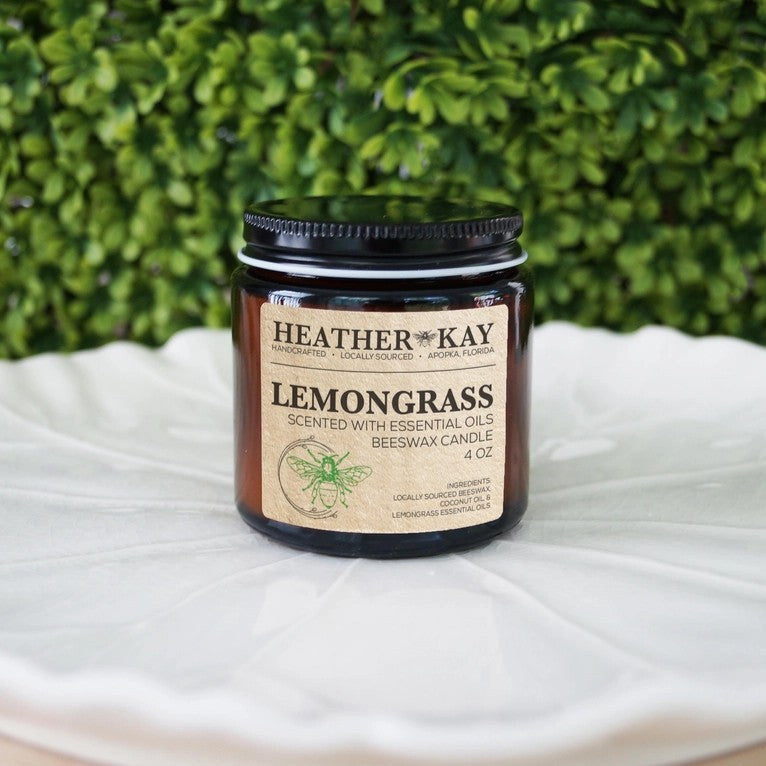 100% Beeswax Candle, Lemongrass Heather Kay Candles