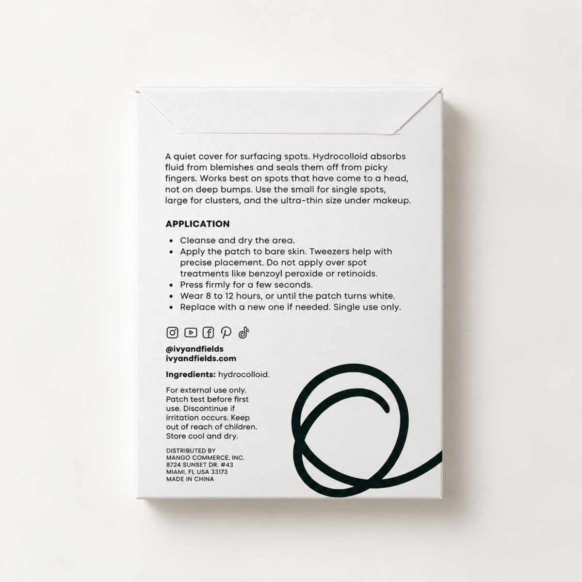 Back of the Magic Mend box with application instructions, ingredients, and cautions