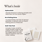 What's inside Magic Mend: plain hydrocolloid in small, large, and ultra-thin invisible edge patches