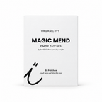 Magic Mend hydrocolloid pimple patches box by Organic Ivy, 51 patches in small, large, and ultra-thin sizes