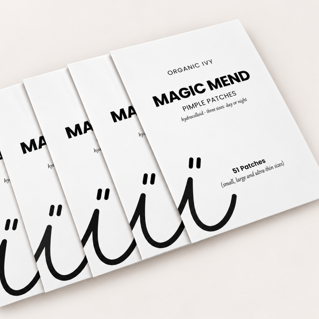 Organic Ivy Magic Mend pimple patch box in a lifestyle photo