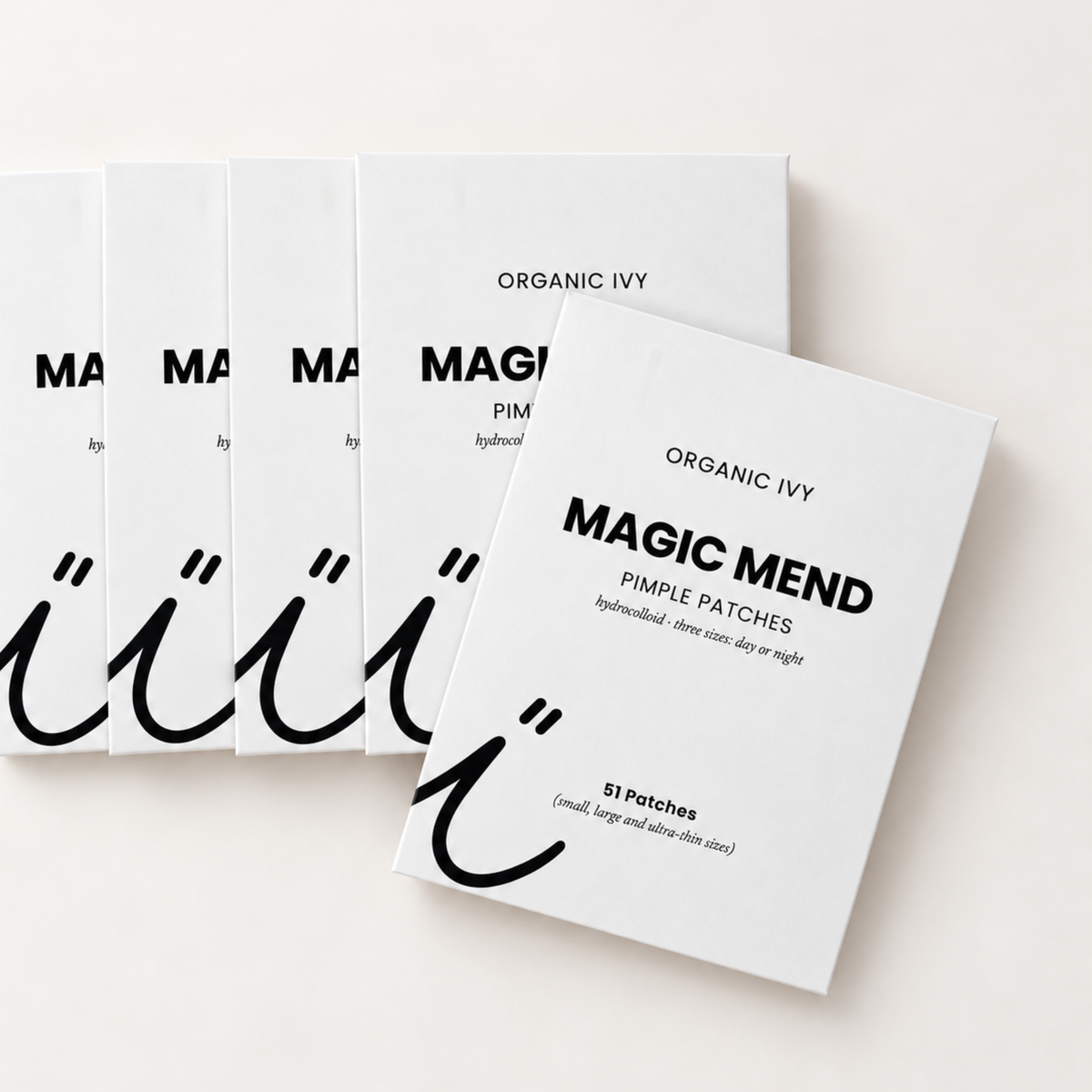 Magic Mend hydrocolloid pimple patches by Organic Ivy in a styled product photo