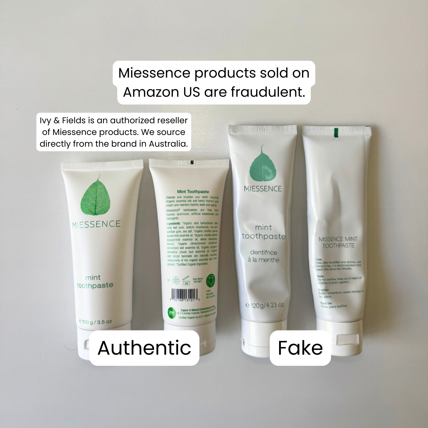 Miessence Toothpaste (in sugarcane tube) Miessence