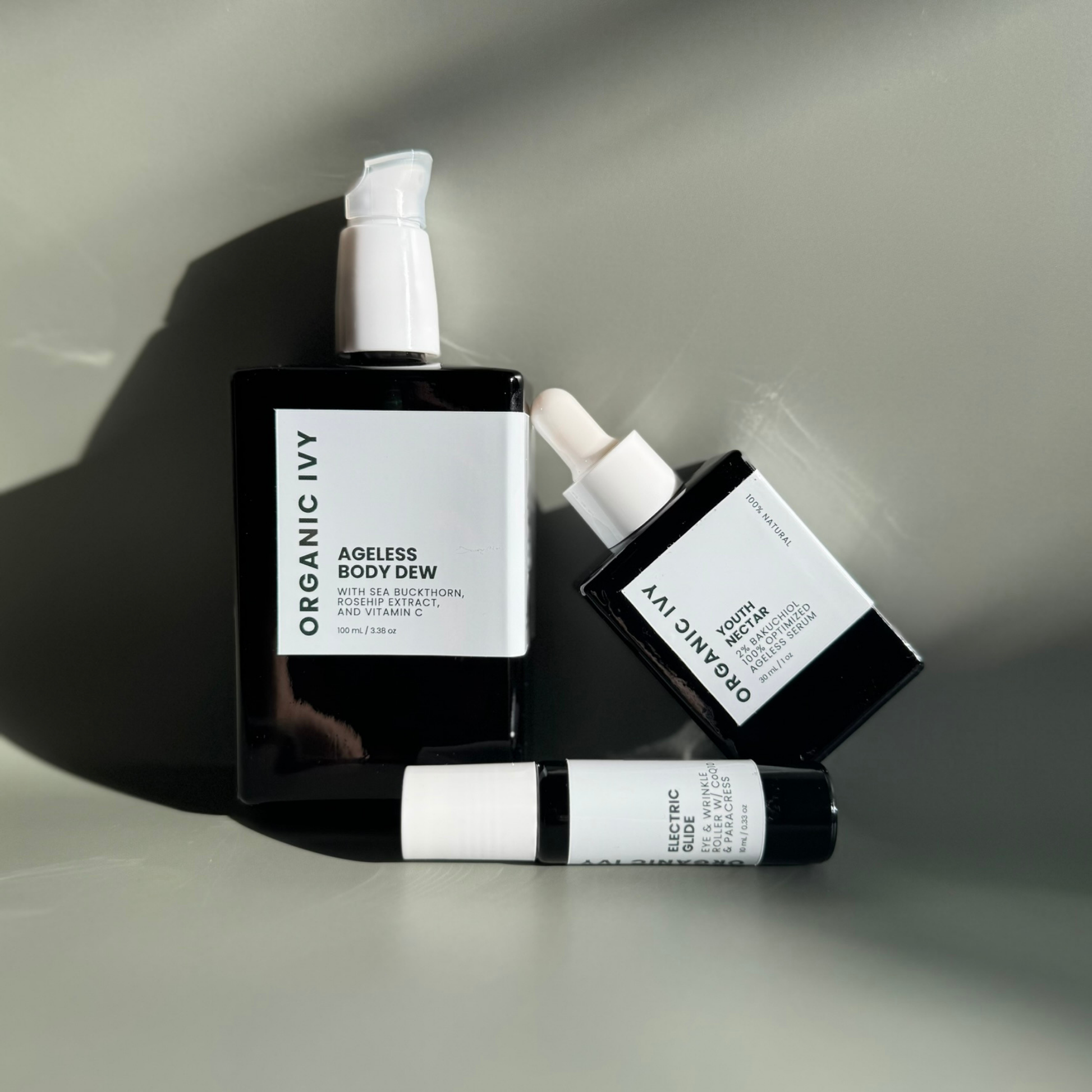 Ageless Trio (Youth Nectar, Body Dew, Electric Glide Eye and Wrinkle Roller)