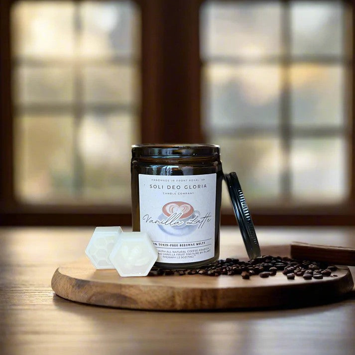 Vanilla Latte 100% Pure Beeswax Hemp Wick Candle