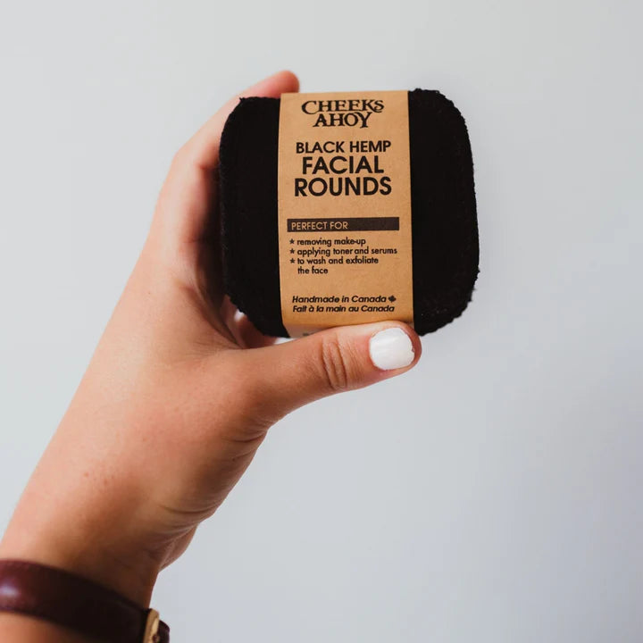 Organic Cotton and Hemp Facial Rounds, Black Cheeks Ahoy