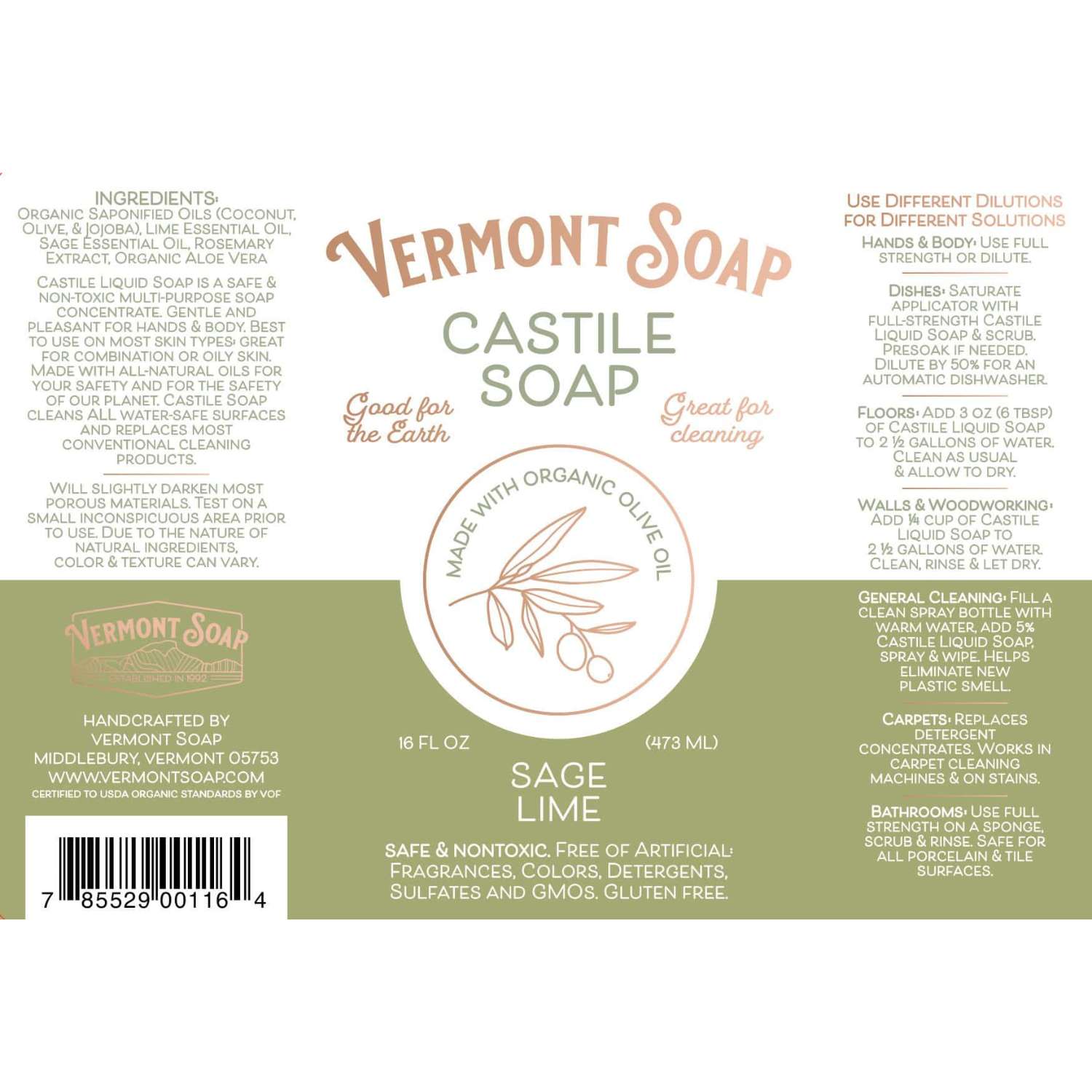 Organic Castile Soap Vermont Soap