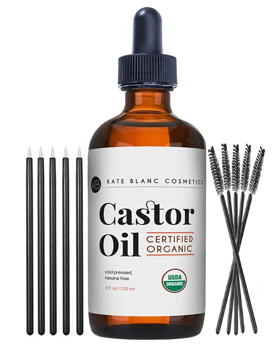 Organic Castor Oil Set with Applicators Kate Blanc Cosmetics