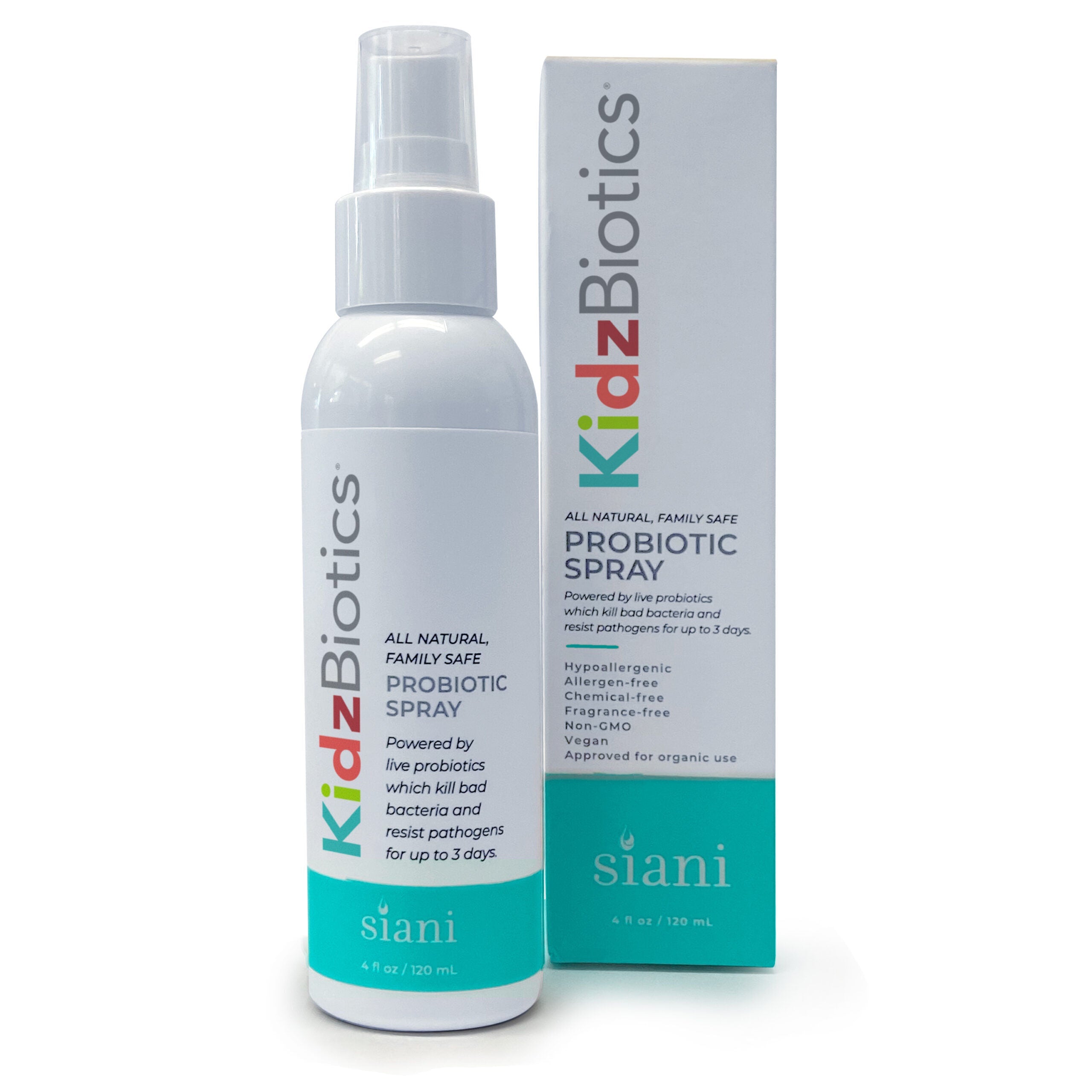 KidzBiotics Natural Probiotic Skin Care Spray for Kids Siani Probiotic Body Care