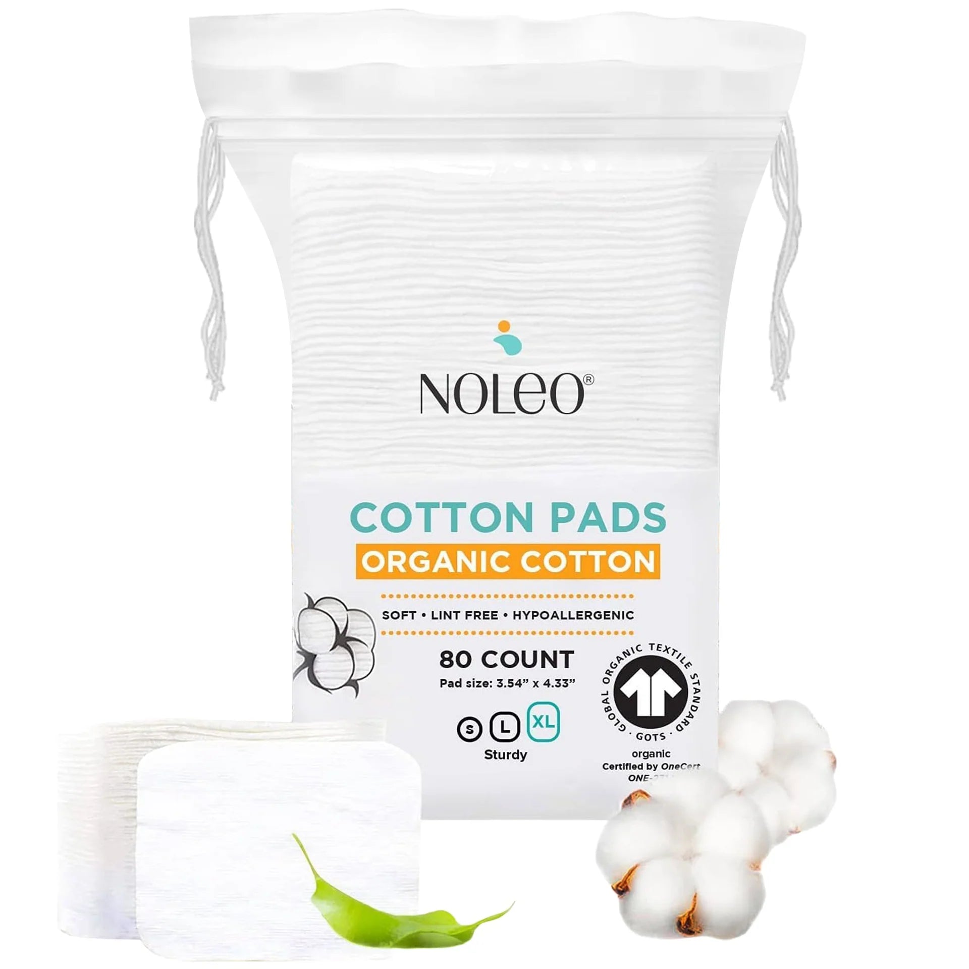 Organic Cotton Disposable Wipes (XL, 80-count)