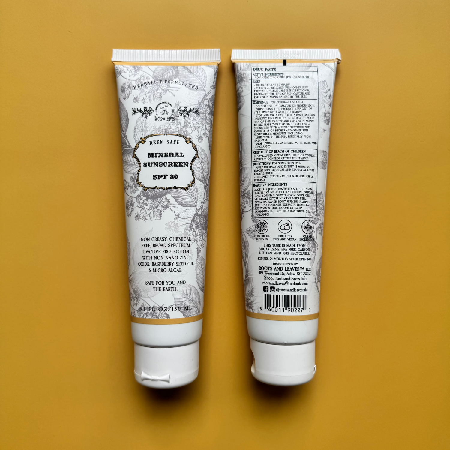 Vegan Mineral Face and Body Sunscreen, 5 oz