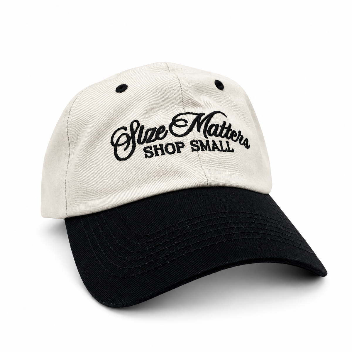 Size Matters, Shop Small - 100% Cotton Two-Tone Hat
